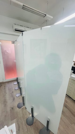 Biombo cristal lacado extra white base platino