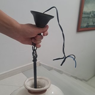 LÁMPARA DE TECHO RÚSTICA DE CERÁMICA Y FORJA