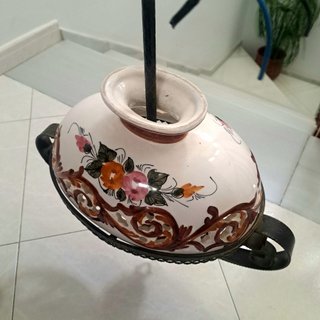 LÁMPARA DE TECHO RÚSTICA DE CERÁMICA Y FORJA