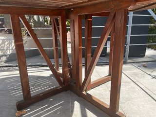 Mesa teca redonda plegable exterior 120 cm