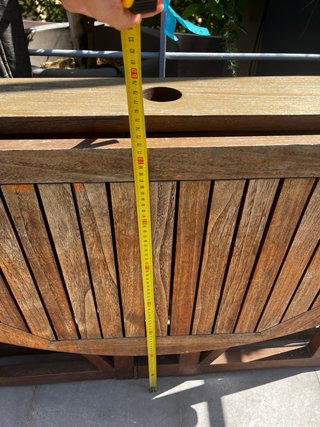 Mesa teca redonda plegable exterior 120 cm