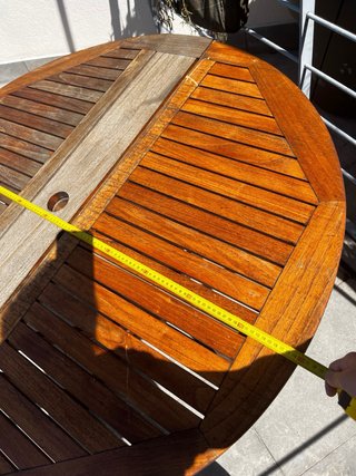 Mesa teca redonda plegable exterior 120 cm