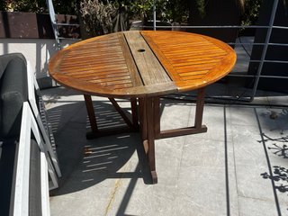 Mesa teca redonda plegable exterior 120 cm