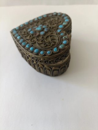 Joyero Corazón Filigrana Turquesa