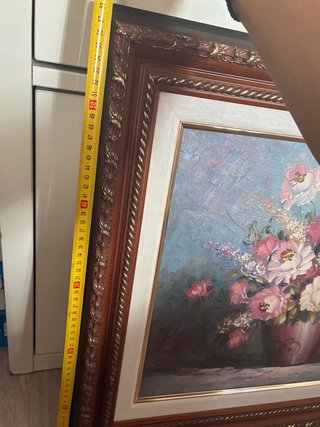 Cuadro de flores pintado al óleo