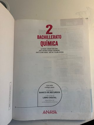 ANAYA 2 BACHILLERATO QUÍMICA
