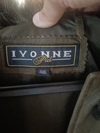 Abrigo Piel Ivonne Talla 46 Verde Oliva
