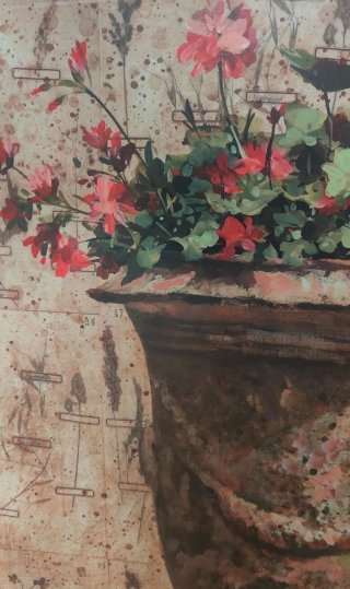 Stampa Artistica Vaso Fiori Pascal Cessou 84x84