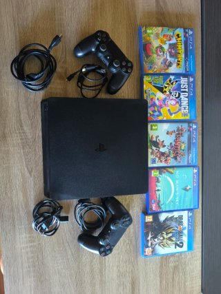 PS4 Slim 1TB + 2 Mandos + 5 Juegos