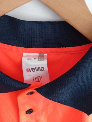 Camiseta de trabajo naranja y azul