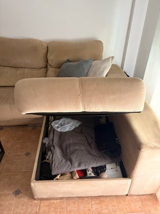 Sofá Chaise Longue Beige 2.85x1.60m
