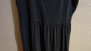 Vestido largo azul manga corta