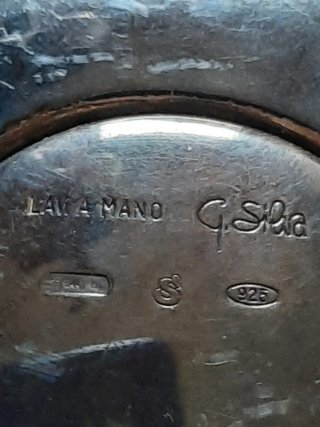Orologio da tavolo vintage argento Italy