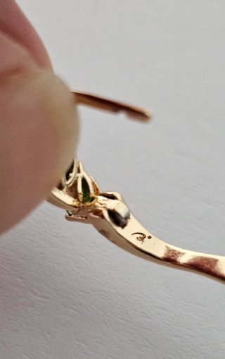 Pendientes Verde Esmeralda en Oro 14k Electrochapa
