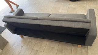 Sofá cama gris tela