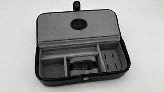 Joyero de viaje para hombre, negro y gris