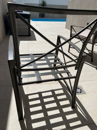 4 Sillas Exterior con Cojín Beige revajado
