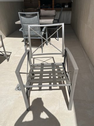 4 Sillas Exterior con Cojín Beige revajado