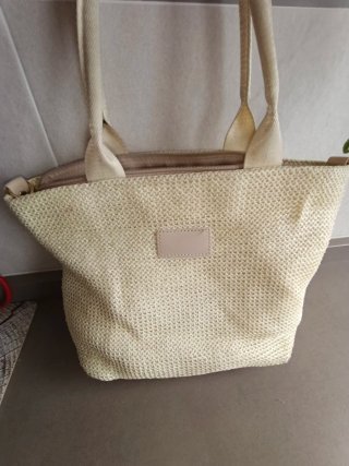 Bolso de rafia beige