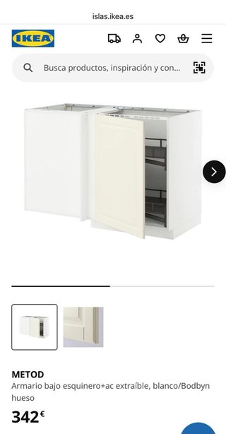 Puertas Cocina Ikea. Modelo Bodbyn, Blanco Hueso.
