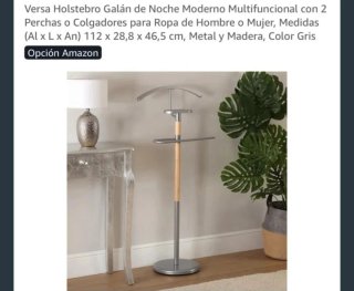 Galán de noche Versa madera y metal
