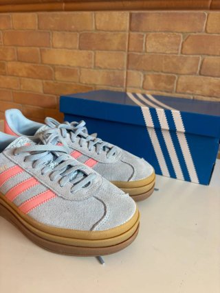 Zapatillas Adidas Gazelle Plataforma Rosa Gris
