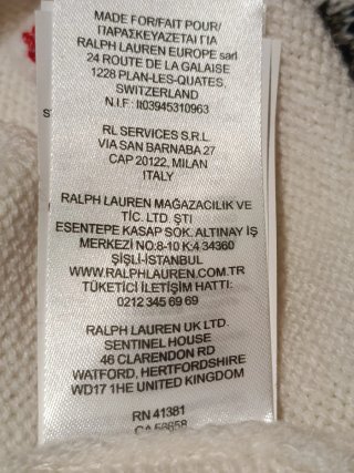 Jersey Polo Ralph Lauren Oso Esquí Blanco