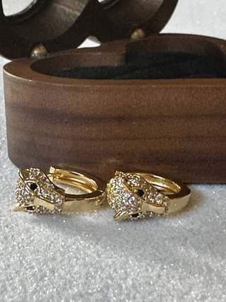 Orecchini oro testa di pantera