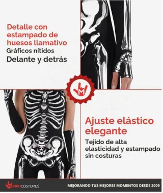 MORPH Esqueleto Disfraz para adultos 175 cm