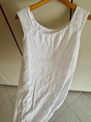 Top Camicetta Ricamata Spalline Paillettes