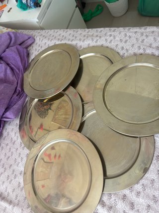 Lote 6 Bajoplatos Dorados Metálicos