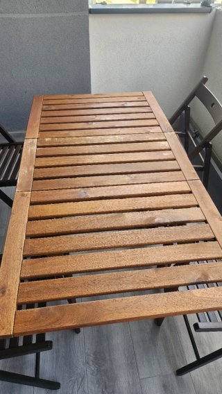 Mesa y 4 Sillas Plegables Exterior Ikea