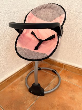Trona de juguete rosa y gris