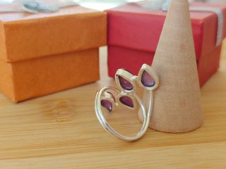 Anillo Plata Ajustable con Amatista