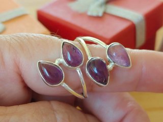 Anillo Plata Ajustable con Amatista