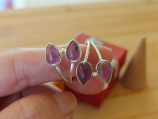 Anillo Plata Ajustable con Amatista