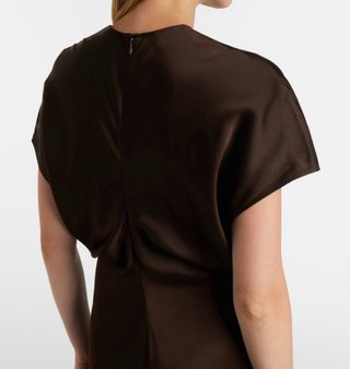 Vestido largo satén drapeado Toteme