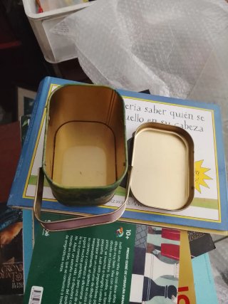 Bonita caja de hojalata antigua infantil