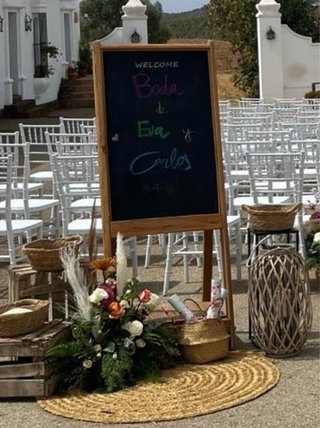 Pizarra de madera para eventos
