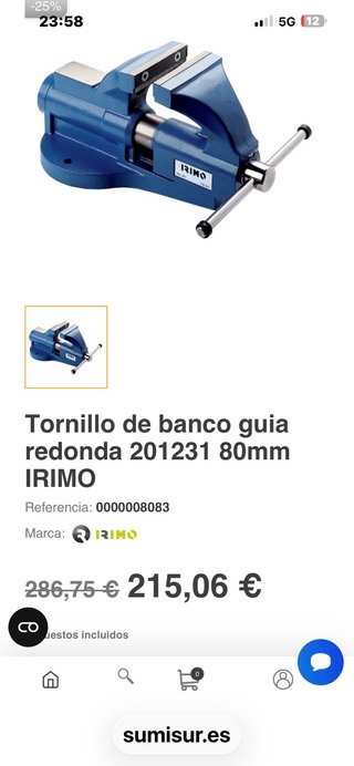 Banco de trabajo con torno 2000x750