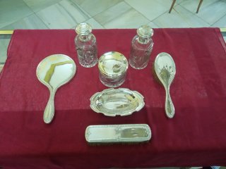 Juego tocador francés plata maciza años 30 357 grs