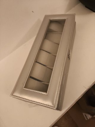 Scatola porta orologi con coperchio trasparente