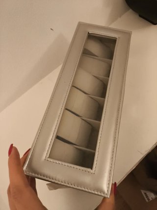 Scatola porta orologi con coperchio trasparente