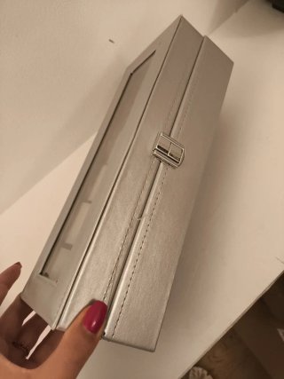 Scatola porta orologi con coperchio trasparente