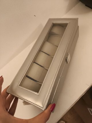 Scatola porta orologi con coperchio trasparente