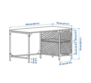 Mesa Escritorio Ikea Fjälbo Madera y Metal
