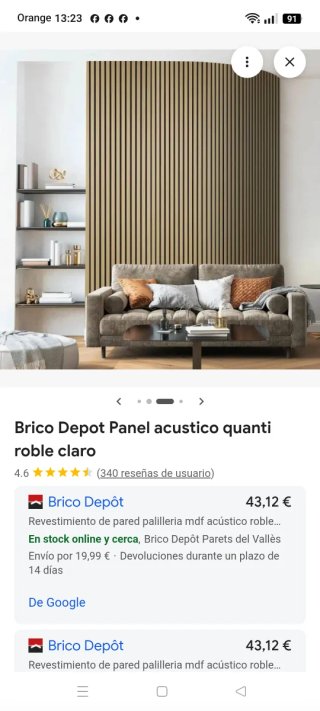 Panel Acústico Madera