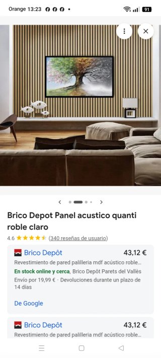 Panel Acústico Madera