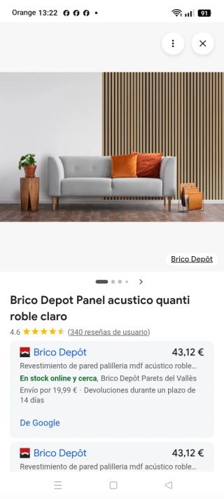 Panel Acústico Madera