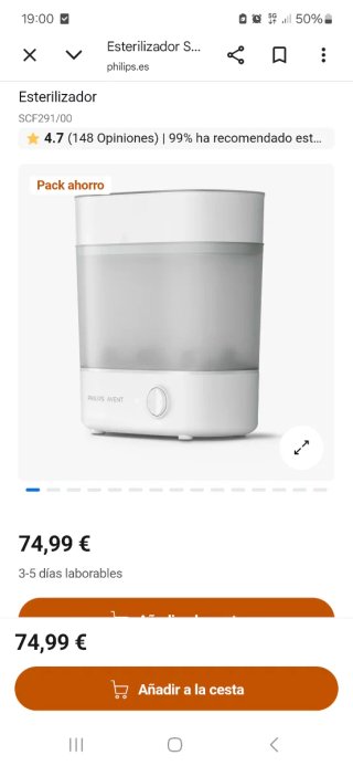 Esterilizador Philips Avent SCF291/00